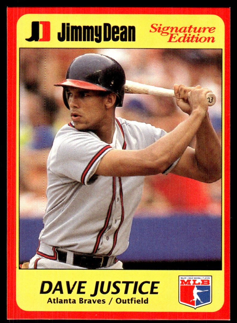 Dave Justice 1991 Jimmy Dean Signature Edition #14 Braves FREE SHIPPING
