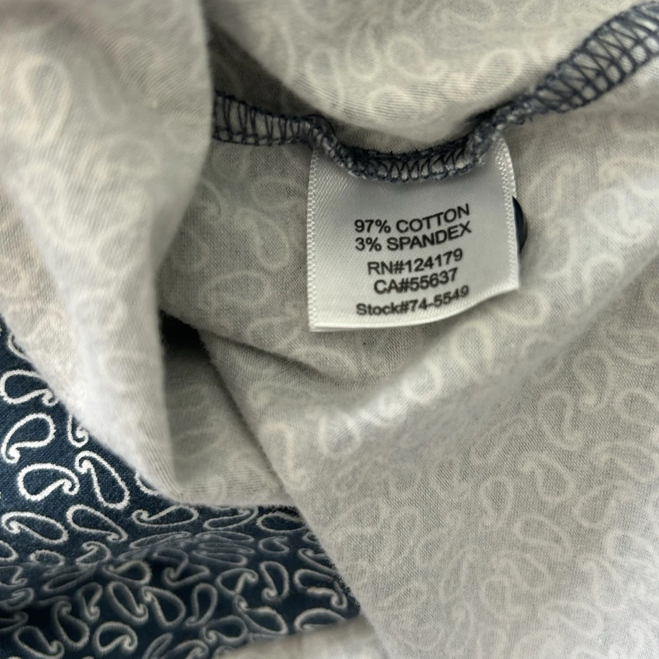 Johnston & Murphy XC Flex Long Sleeve Pullover Blue & White Paisley Mens Sz XXL - Image 3 of 4