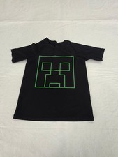 Minecraft Creeper Rash Guard Swim Shirt Kids Size Small Black Green