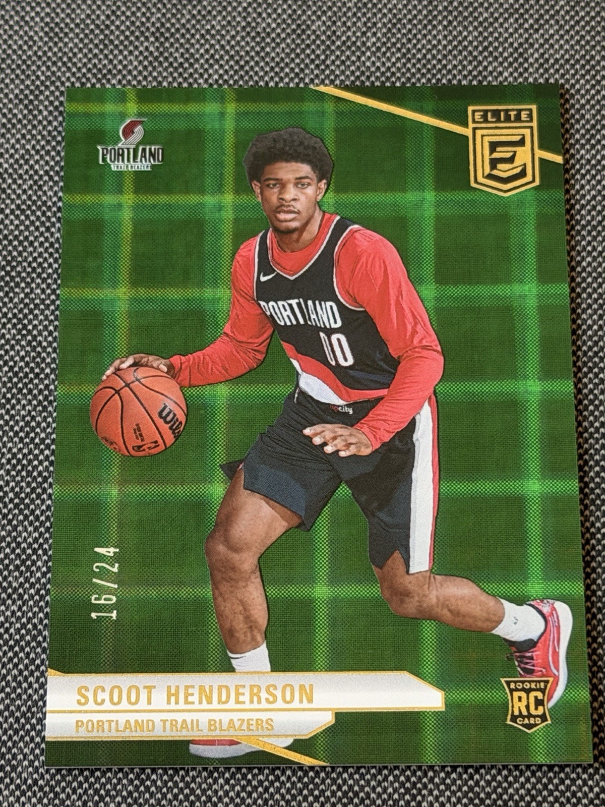 Panini Donruss Elite 2023-24 #233 Scoot Henderson Hyper Green /24 Rookie NBA