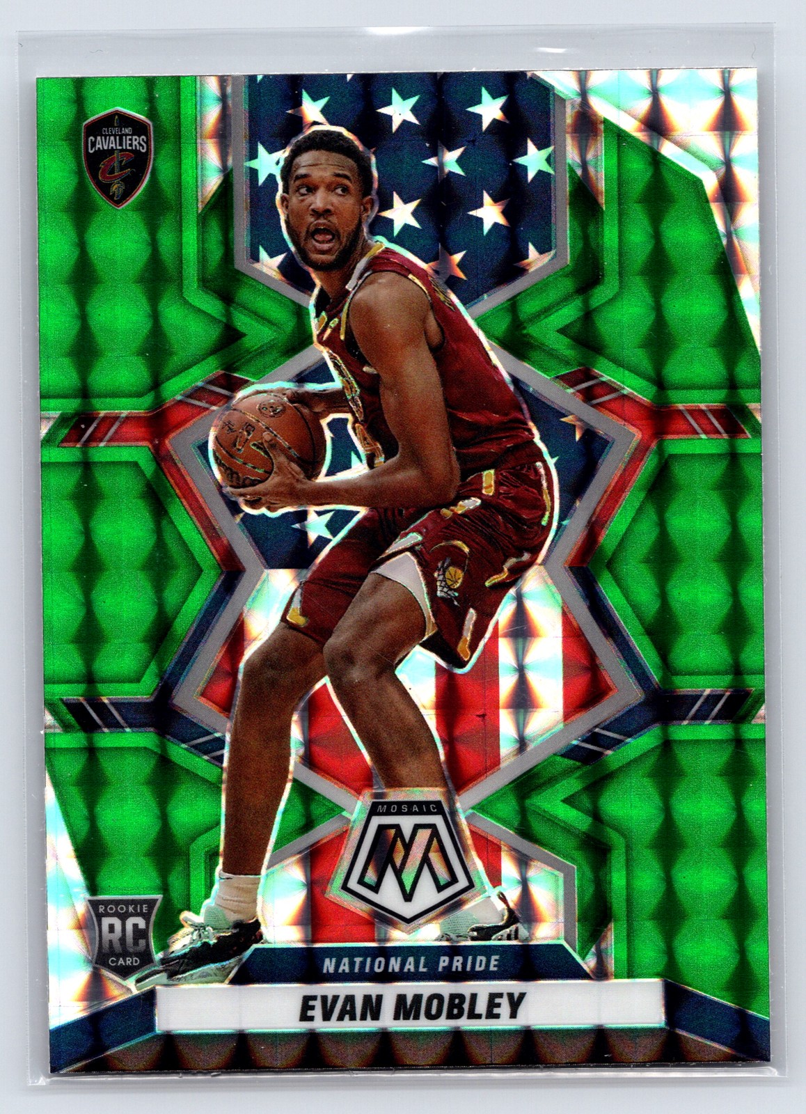 2021-22 Panini Mosaic #258 Evan Mobley Green