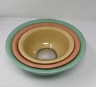 Vintage Pyrex Nesting Mixing Bowls Pastels Clear Bottom 322 323 325 Set of 3 Pcs