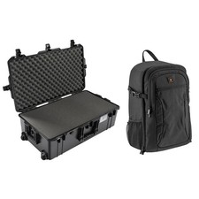 Pelican 1615AirWF Wheeled Hard Case with Foam Insert, Black with Alpine 200 Ligh