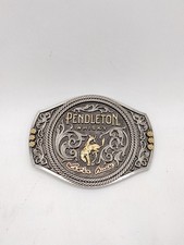 Pendleton Whisky Let'er Buck Cowboy Belt Buckle, Montana Silversmiths 2021 Ltd