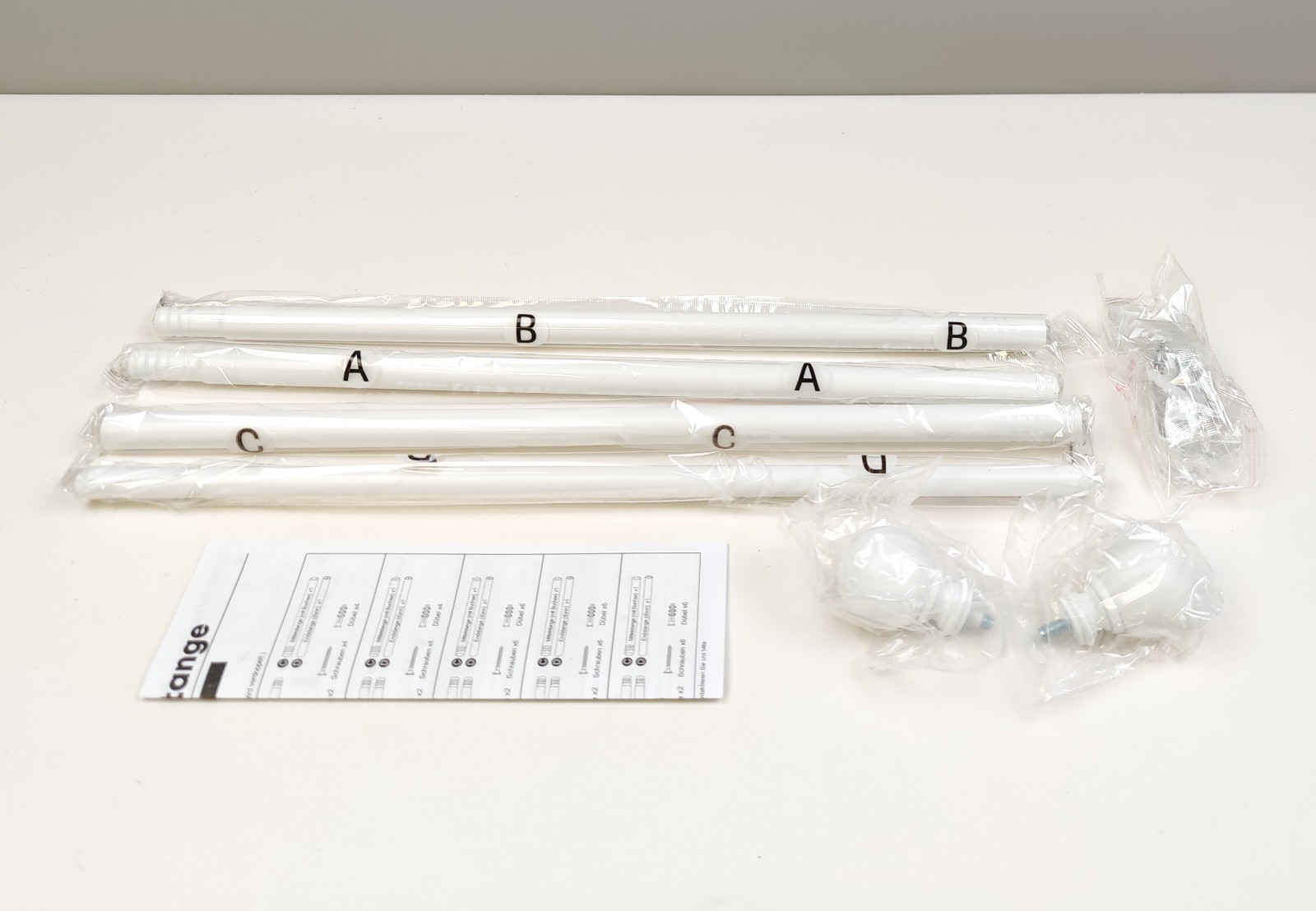 Time Forest White Curtain Poles 76 to 152cm, 16mm Diameter Thin Curtain Pole for