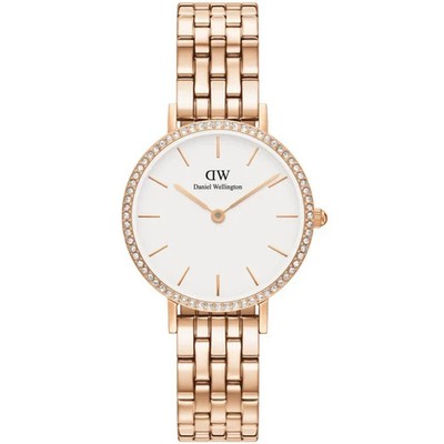 Daniel Wellington Petite Quarz weißes Zifferblatt Stahlband Damenuhr DW00100666