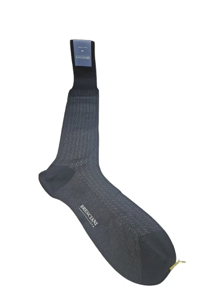 BRESCIANI Men Italian Socks 100% Cotton Size L Black  New With Tags - Image 2 of 4