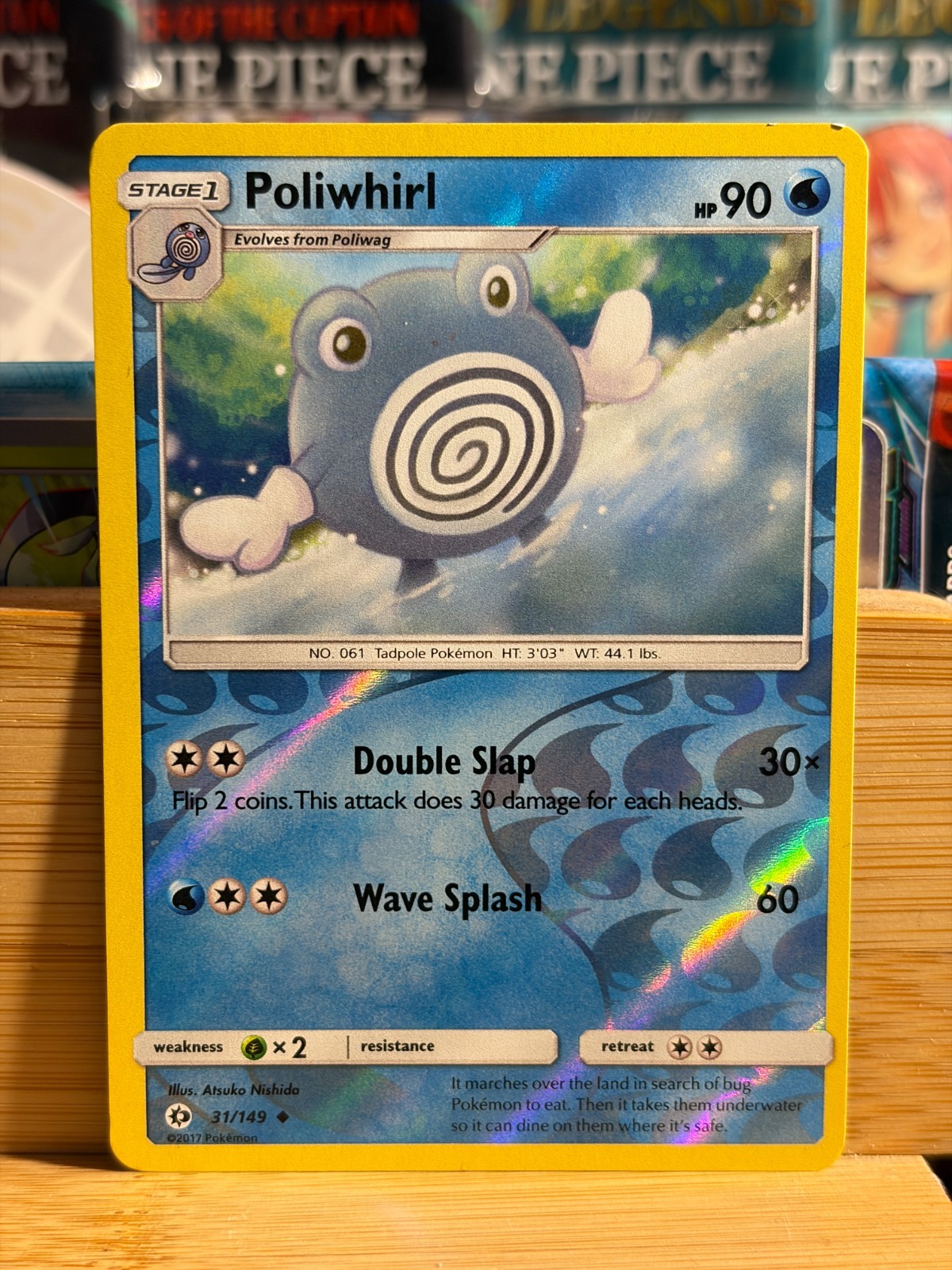 POLIWHIRL 31/149 Sun&Moon Base Set Reverse Holo Pokemon TCG LP