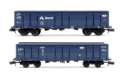 EVEMODEL SPUR N PAAR BLAUE HOCHBORDWAGEN C15013