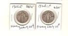 Vintage and Nice! 2 - 90% SILVER 1925 P & 1928-S STANDING LIBERTY QUARTER COINS