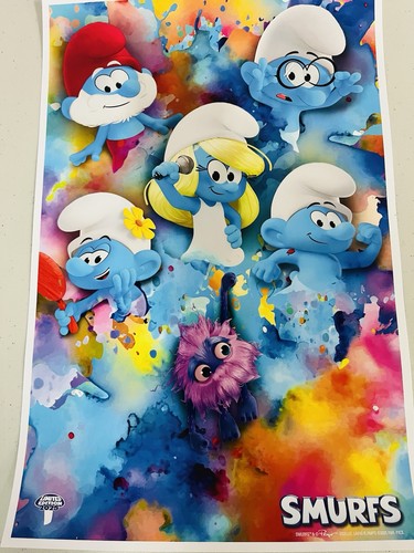 Smurfs B&B Theaters Original Movie Theater Promo Poster 12 X 18 NEW 2025 - Picture 2 of 8