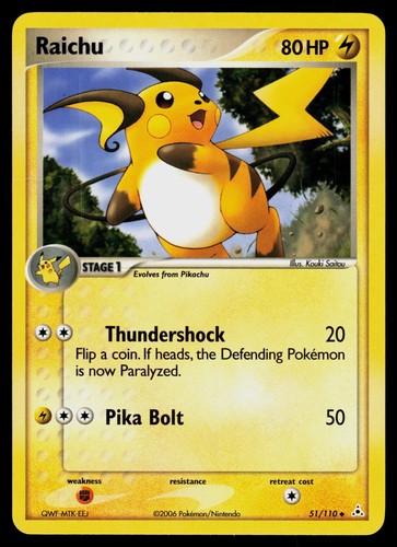 Raichu 51/110 Uncommon Holon Phantoms Pokemon Lightly Played