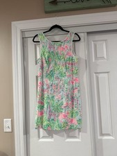 Lilly Pulitzer Mila Shift Dress SEASALT BLUE ON PARADE size 8