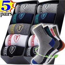 5 pairs of men's mid-calf autumn and winter new black business solid color co