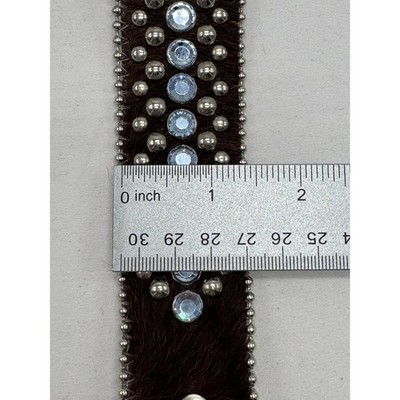 b. b. Simon Brown Leather/ horse hair Swarovski Crystal Belt  display picture 3