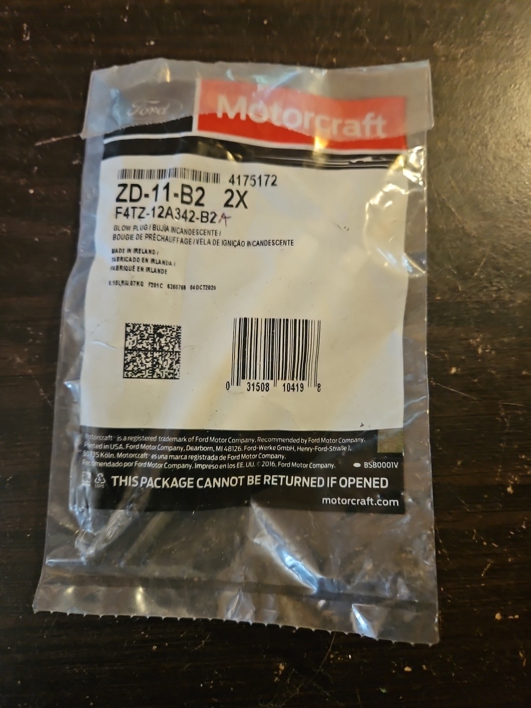 NEW Motorcraft ZD-11-B2 Diesel Glow Plugs For 95-03 Ford 7.3L Powerstroke