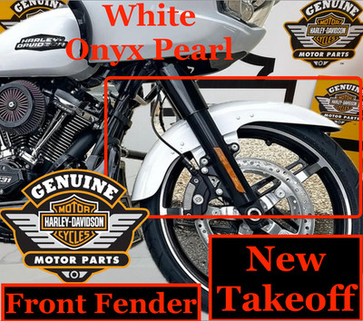 24-2025-26 OEM Harley Touring Street Glide Chopped Front Fender White Onyx Pearl