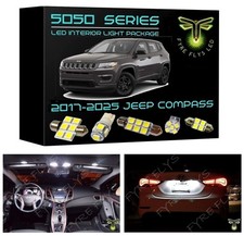 11 White Led Interior Lights Package Kit For 2017-2025 Jeep Compass 5050 Series
