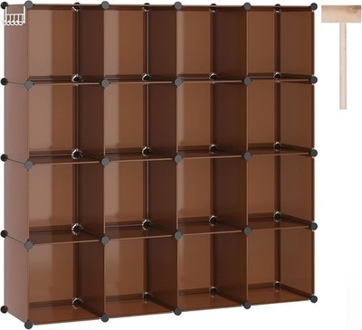 16-Cube Storage Organizer Plastic Shelves Units DIY Closet Organizer Modular