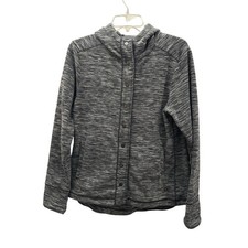 Mountain Hardwear Womens Fleece Hoodie Jacket Snap Buttons Heather Gray Large