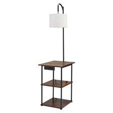 Uimoso Floor Lamp Lighting End Side Table Compact 3-Tier Shelves LED Nightstand