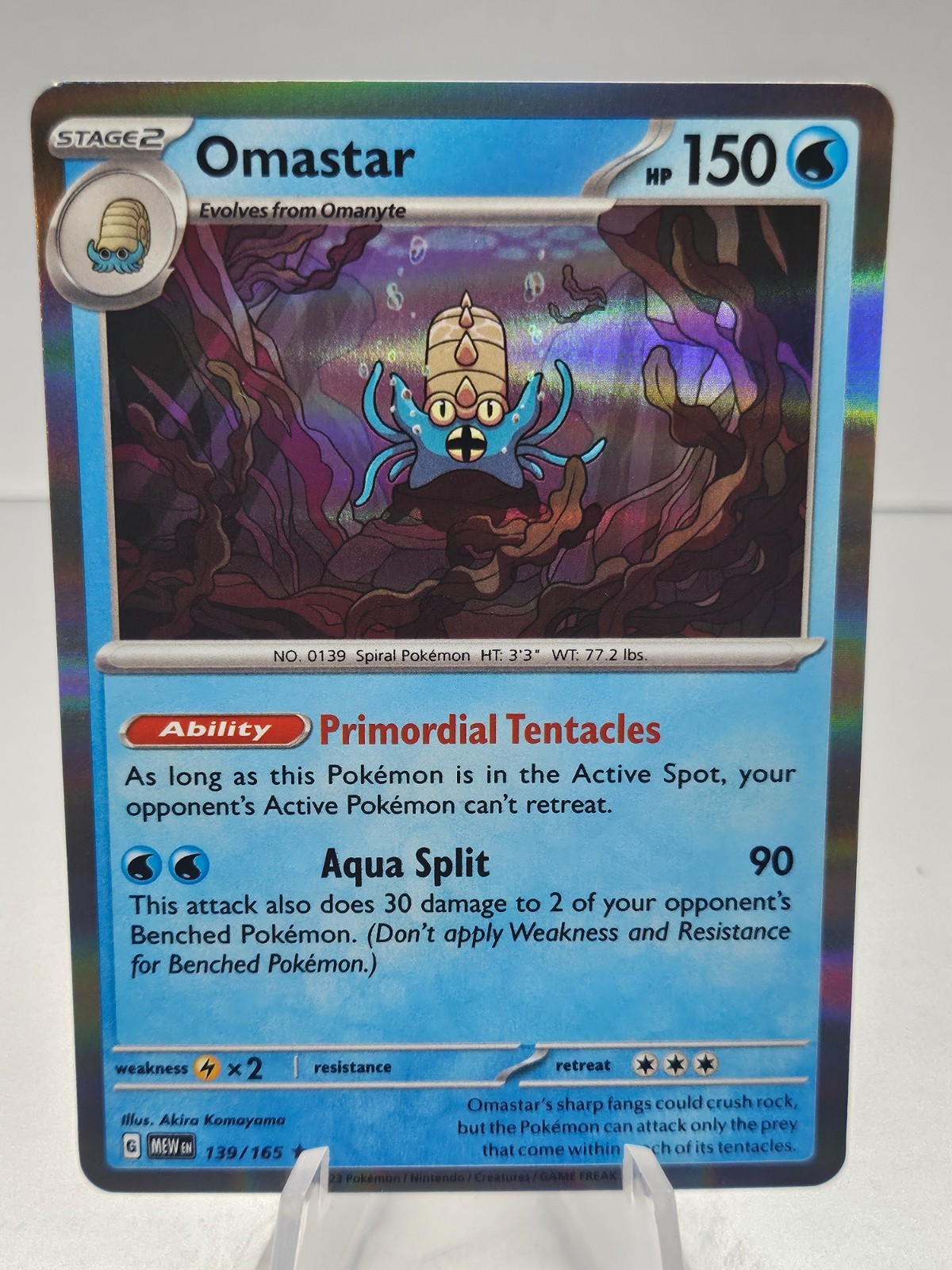 Omastar Holo 139/165 Scarlet & Violet 151 Pokemon Card