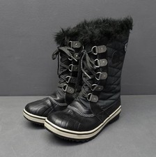 Sorel Joan Of Arctic Women Sz 6 Black Faux Fur Waterproof Insulated Snow Boot