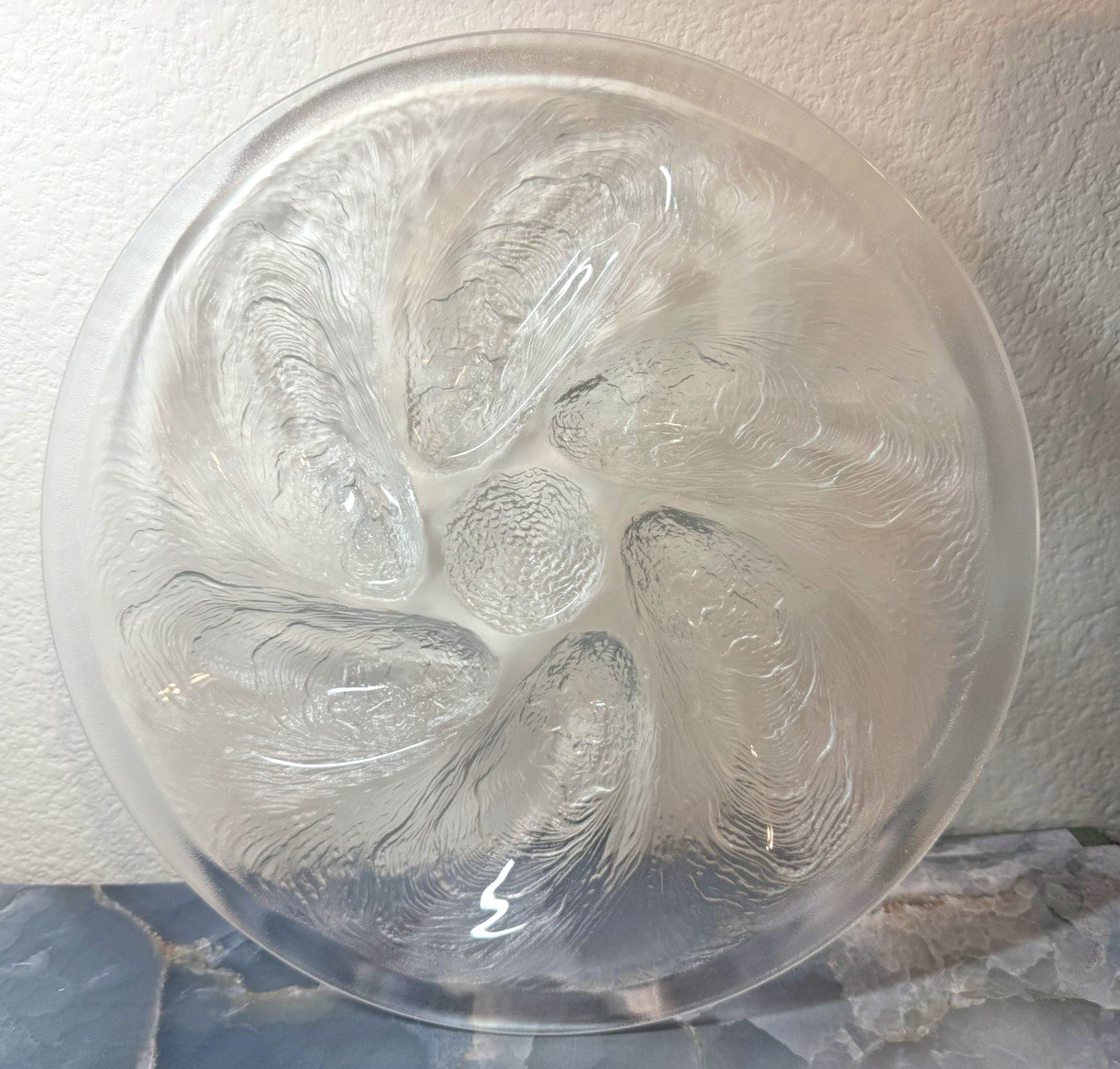 Arcoroc Glass Oyster Plate-Clear Serving Dish - 10.5" - Fran