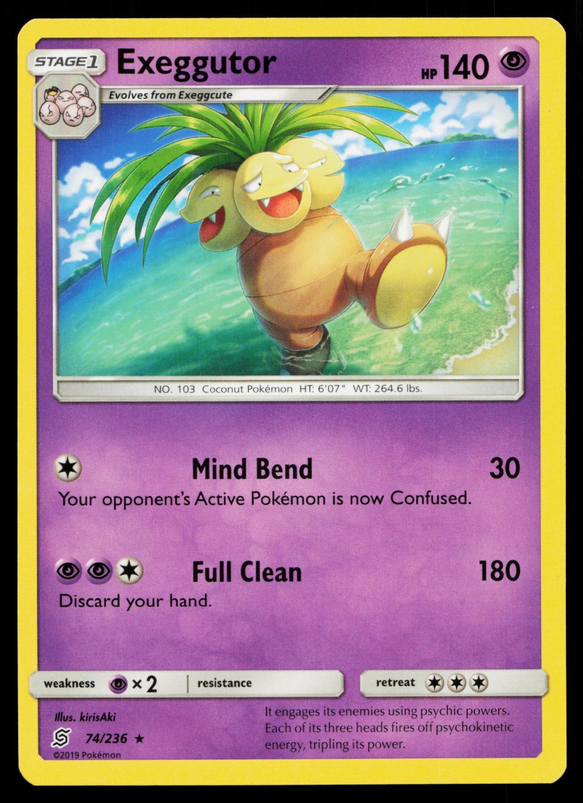 Exeggutor 74/236 Rare Unified Minds Pokemon Near Mint