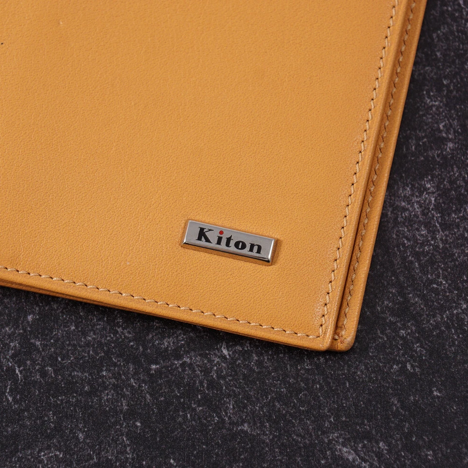 Kiton Tan Soft Calf Leather Mini Travel Wallet with Address Book - Image 3 of 4