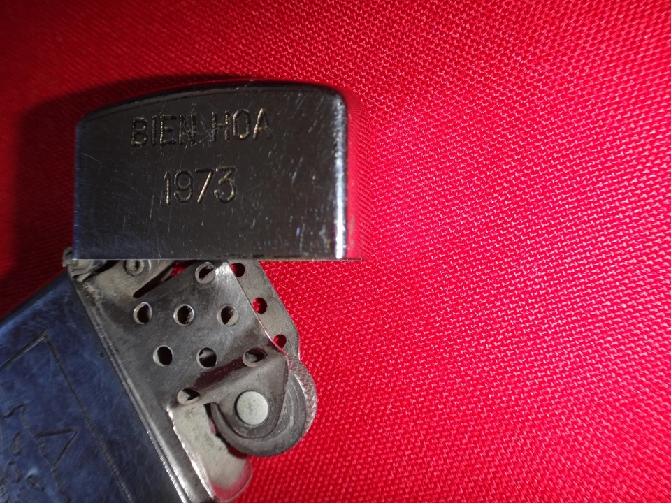 Vietnam War Zippo Slim Lighter  BIEN HOA 1973, ARVN Ranger PANTHER'S Head Logo - Image 4 of 4