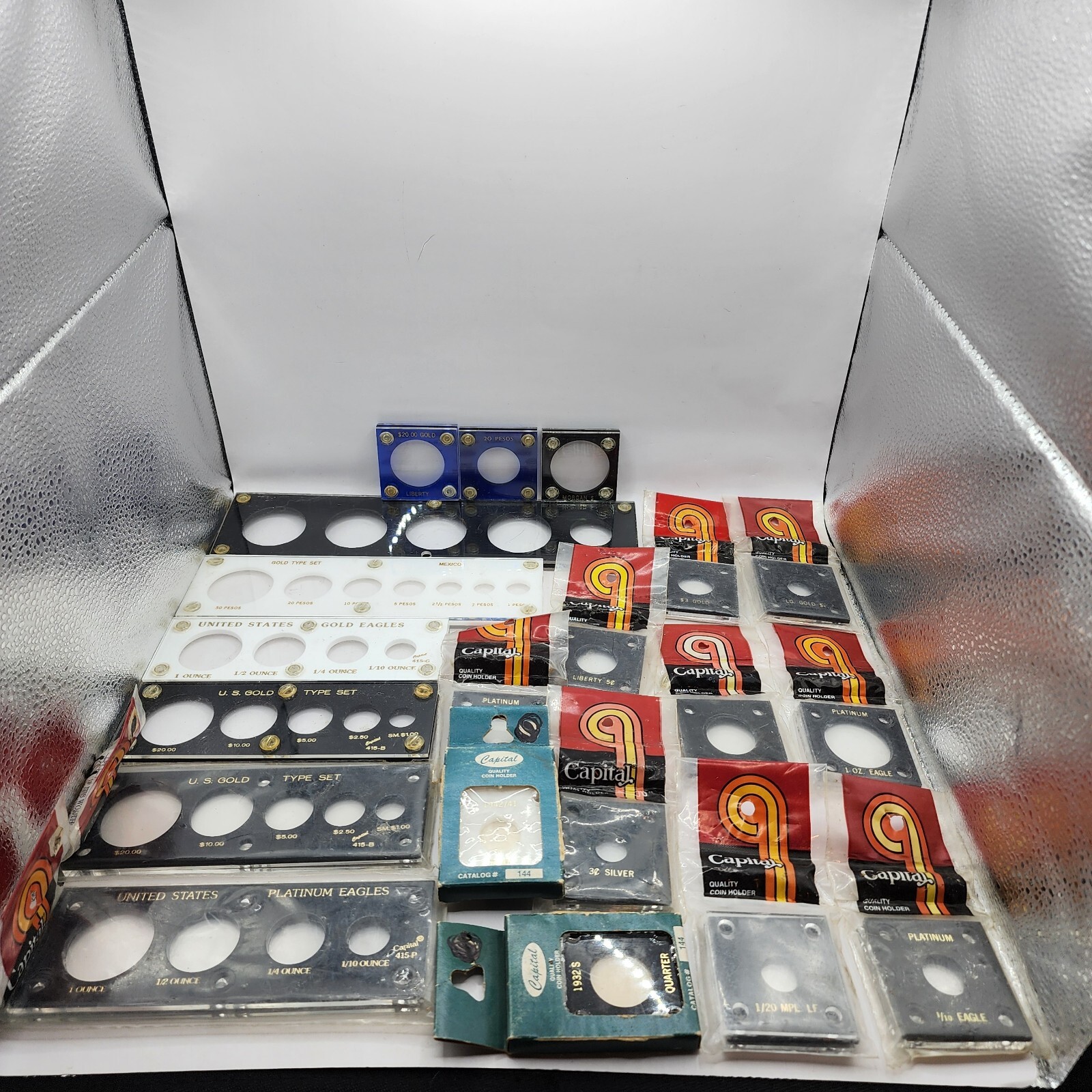 Lot Of Capital Plastic Coin Holders USA Gold And Platinum And Mexico