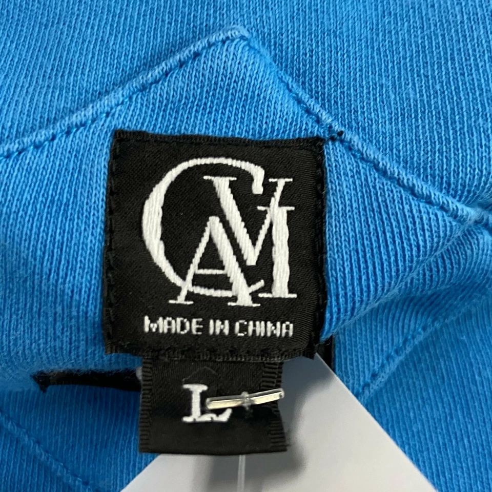 Sudadera con capucha azul con cremallera Cavi para hombre talla grande Foto 4 de 4