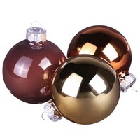 Weihnachtskugeln Gold Braun Apricot Glas Ø6Cm 24 StüCk - Elegante Baumkugeln