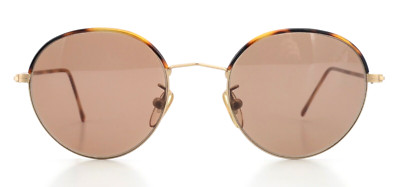 Cutler And Gross Vintage Sunglasses 0391 Unisex S Matte Gold Brown Panto 90s UK
