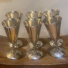 Vintage Roma SL Silver Plated Goblet Grape & Vine Twist Stem c1960s 7.25" Tall