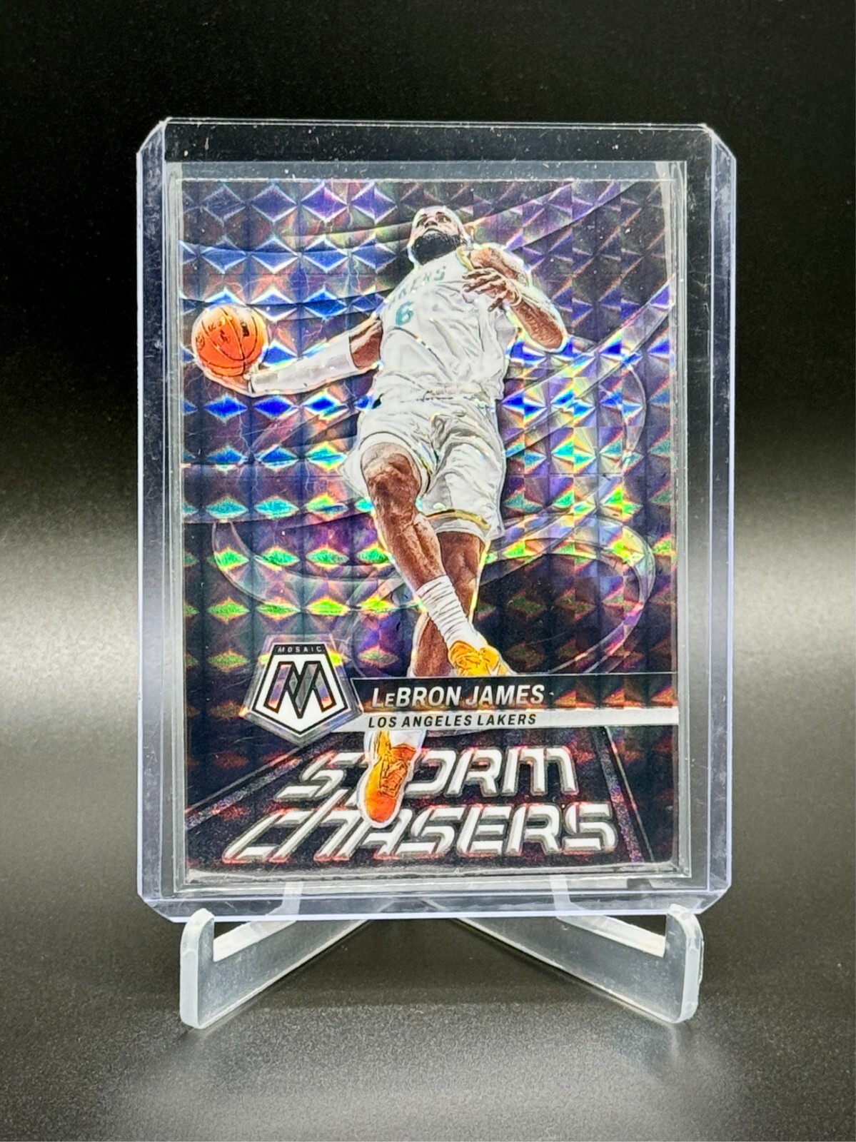 Lebron James 2022-23 Panini Mosaic Storm Chasers #2 SP Lakers GOAT KING