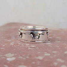 Horse Spinner Ring 925 Sterling Silver Handmade Jewelry Band Ring All Size SR614