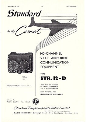 (AAB3) WERBUNG 11X8'' STANDARD TELEFONE UND KABEL IM KOMETEN