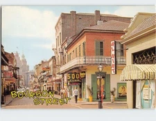 Postcard Bourbon Street, New Orleans, Louisiana