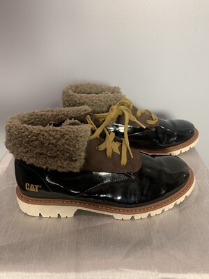 Caterpillar Womens Hub Fur Winter Boot Brown Size 10