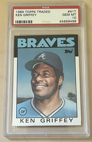 1986 Topps Traded #41T Ken Griffey Atlanta Braves Graded PSA 10 Gem Mint