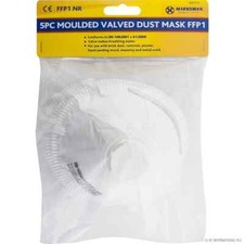 10pc FFP1 Disposable 3 Ply Face Cover Protection Moulded Valved Dust Face Mask