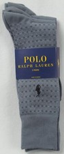 Polo Ralph Lauren 3 Pairs Dress Socks Grey Polka Dot Solid NWT
