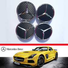 Mercedes Black Carbon Wheel Centre Hub Caps AMG A B C E S M Class ML CLA GLA SLK