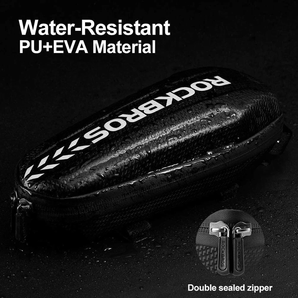 ROCKBROS Bicycle Top Tube Bag Water Resistant EVA Hard Shell Front Frame Bag - Image 4 of 4