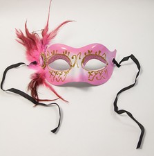 VENETIAN MASQUERADE BALL PARTY MASK GLITTER WITH TIE DESIGN C 4 COLOURS