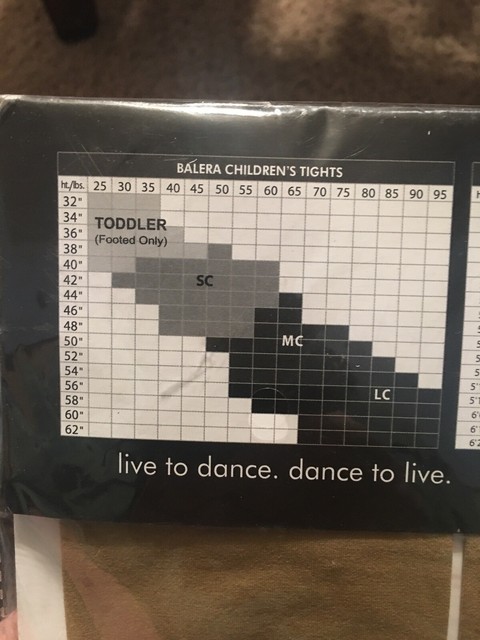 Balera Leggings Size Chart
