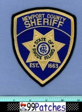 NEWPORT COUNTY SHERIFF RHODE ISLAND Police Shoulder Patch STATE SEAL 3B