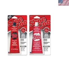 2-Pack Shoe Repair Adhesive - 3.7 oz Clear & Black for All Footwear Types